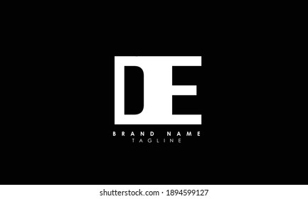Alphabet Initials Monogram letters logo DE, D and EQ, Alphabet Letters AQ minimalist logo design in a simple yet elegant font, Unique modern creative minimal circular shaped fashion brands