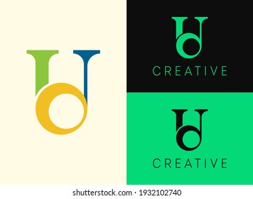 Alphabet Initials Monogram logo UO, OU, U and O, Alphabet UO, UB minimalist logo design. Premium fashion brands logotype. Elegant design for corporate identity. Eps 10. Vector illustration.