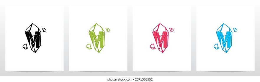 Alphabet Inside Crystal Letter Logo Design M