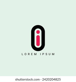 Plantilla de logotipo del vector de monograma de ilustraciones de io o oi