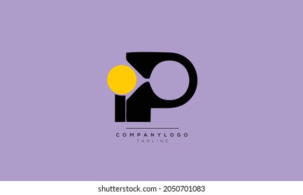 Alphabet IP PI Initial Letter Monogram Icon Logo vector illustration abstract  web character logotype 
initials icon badge business brand