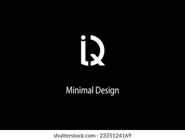 Alphabet IQ , monogram IQ, logo vocter design, line art, initial logo