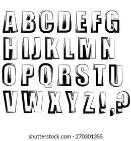 Alphabet Isolated on White Background. Set of Stylish Letters.