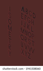 alphabet isometry 3D illustration vector letters font text type