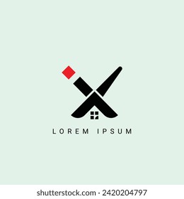 Alfabeto ix o xi ilustración monograma modelo de logotipo vectorial