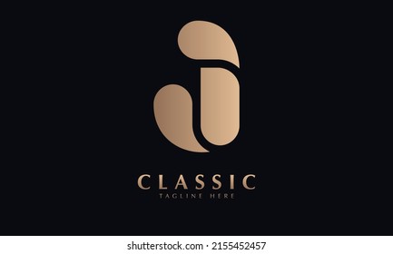 Alphabet J drops Vector monogram icon logo template