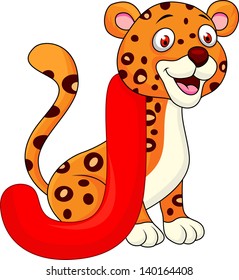 Alphabet J With Jaguar Cartoon