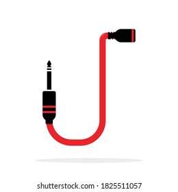 Alphabet J letter logo formed by jack cable or wire. Vector design template elements for your audio, sound or music application or corporate identity. Sign or symbol illustration isolated on white