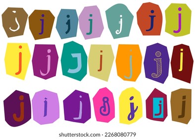 Alphabet j- vector cut newspaper and magazine letters, paper style ransom note letter