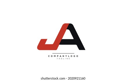 Alphabet JA AJ Letra inicial Monograma Icono Icono Icono Ilustración vectorial logotipo de carácter web abstracto 
marca comercial de icono de iniciales