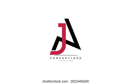 Alphabet JA AJ Letra inicial Monograma Icono Icono Icono Ilustración vectorial caracter web abstracto logotipo iniciales icono marca comercial 