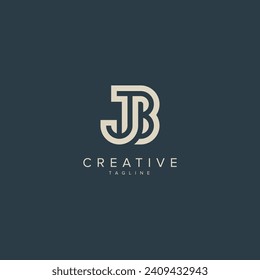 Alphabet JB BJ letter modern monogram style logo vector element.