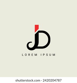 Alphabet JD or DJ illustration monogram vector logo template