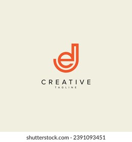 Alphabet JE EJ letter modern monogram style logo vector template.