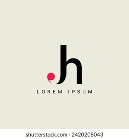 Alphabet JH or HJ illustration monogram vector logo template