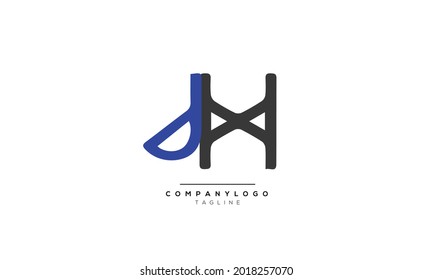 Alphabet JH HJ  Initial Letter Monogram Icon Logo vector illustration abstract  web character logotype 
initials icon badge business brand
