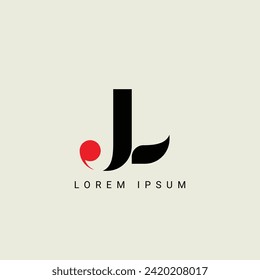 Alphabet JL or LJ illustration monogram vector logo template