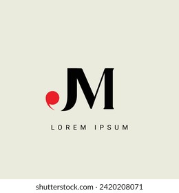 Alphabet JM or MJ illustration monogram vector logo template