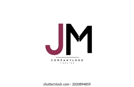 Alphabet JM MJ Initial Letter Monogram Icon Logo vector illustration abstract  web character logotype 
initials icon badge business brand