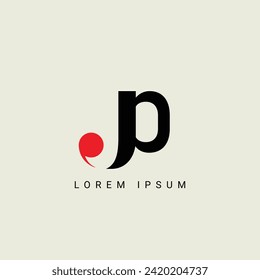 Plantilla de logotipo de vectores monogramo de ilustraciones JP o PJ de alfabeto