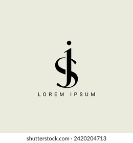 Alphabet JS or SJ illustration monogram vector logo template
