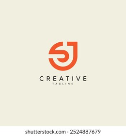 Alphabet JS SJ Letter Modern Monogram Style Logo Design. Initial vector template.