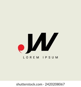 Alphabet JW or WJ illustration monogram vector logo template