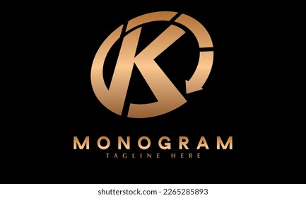 Alfabeto K letra abstracta monograma modelo de logotipo vectorial