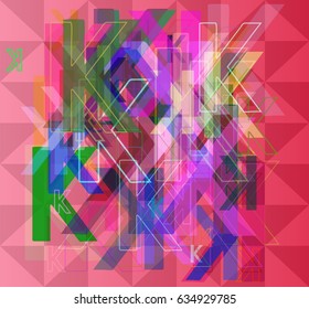 Alphabet K art pattern