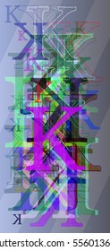 Alphabet K art texture