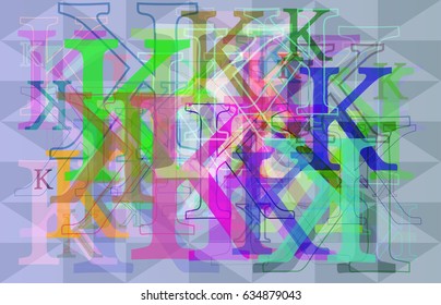 Alphabet K background icon