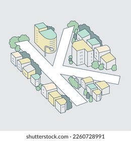 Alphabet "K" and the city