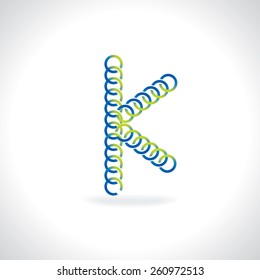 alphabet K created by blue green circle