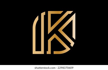 Alphabet K initial logo abstract vector template