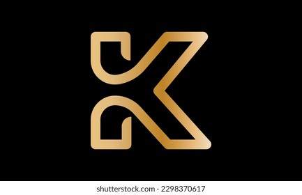 Alphabet K initial logo abstract vector template