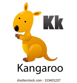 Alphabet K with Kangaroo