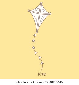 Alphabet K For Kite Vocabulary Digital Stamp