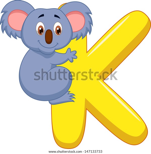 Alphabet K Koala Cartoon のベクター画像素材 ロイヤリティフリー