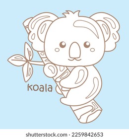 Alphabet K For Koala Vocabulary Digital Stamp