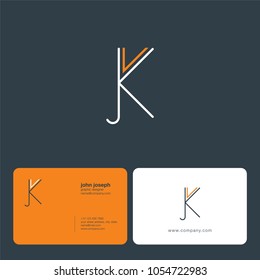 Alphabet K logo icon with business card vector template.
