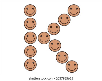 alphabet "K" is smile vector and font.