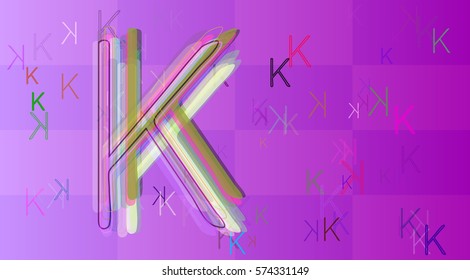 Alphabet K template texture