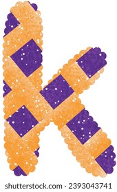 Alphabet 'k' vector line art