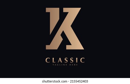 Alphabet K Vector monogram icon logo template