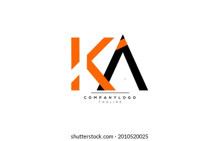 Alfabeto KA AK Letra inicial Monograma Icono Icono Icono Ilustración vectorial Caracteres web abstractos logotipo 
iniciales icono distintivo marca comercial concepto de fondo creativo empresa