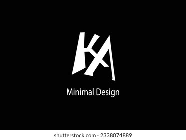 Alphabet KA, KA monogram, Art line, Vector logo design, Initial logo, 