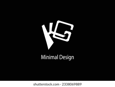 Alphabet KG, KG monogram, Art line, Vector logo design, Initial logo, 