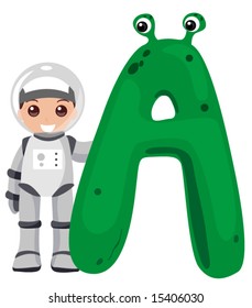 Alphabet Kids (Astronaut) - Vector