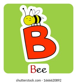 Alphabet Kids English Letter B Bee Stock Vector (Royalty Free) 1666620892