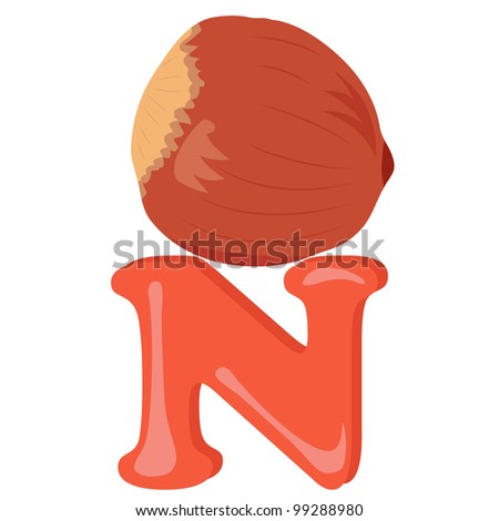 Alphabet Kids Letter N Vector Illustration Stock Vector (Royalty Free